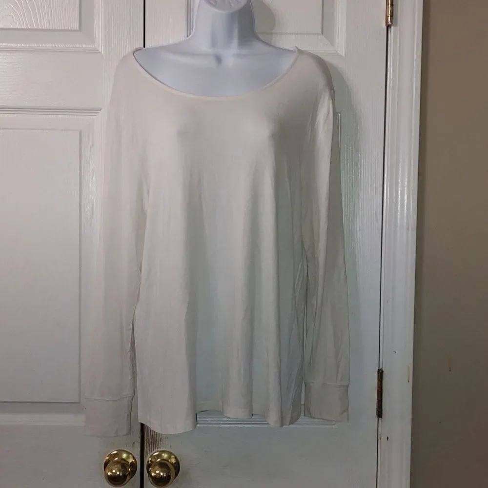 Vera Bradley white long sleeve blouse top Sz XL